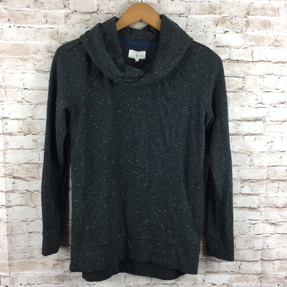 Lou & Grey Speckled Gray Cowl Neck Sweater XS